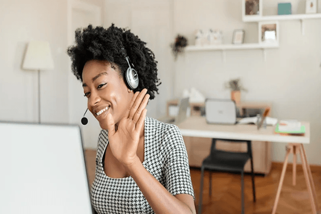 hybrid team meeting in a connected workplace